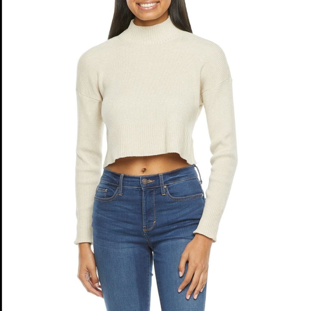 Arizona Juniors Womens Oatmeal Pullover Sweater ( XL )